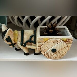Ceramic Donkey Cart Planter